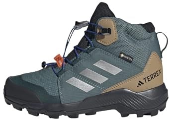 adidas Terrex Mid Gore-Tex Hiking Shoes Kids, Zapatos de Senderismo Unisex niños, Preloved Teal/Silver Metallic/Semi Lucid Blue, 31 EU