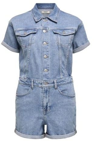 ONLY Damen Onlcastel S/S Dnm Playsuit Azg Noos Onlcastel S/S Dnm Playsuit Azg Noos (1er Pack)