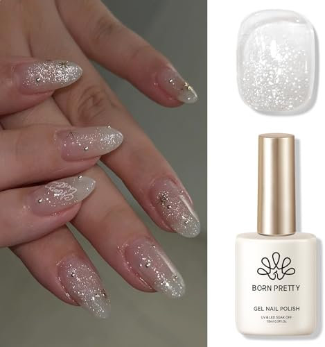 Born Pretty UV Nagellack Silber Glitzer Glänzend Gel Nagellack UV LED Soak off Manicure Gel Lacquer Varnish