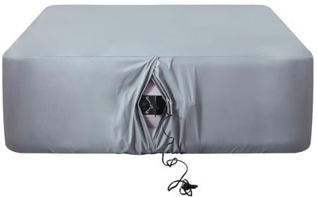 Antranfour Spannbettlaken für Doppelbett, mit 61 cm extra tiefen Taschen, ultraweich, langlebig, atmungsaktiv, Bezug für aufblasbares Luftbett, mit Pumpöffnung, jederzeit aufblasbar, Grau