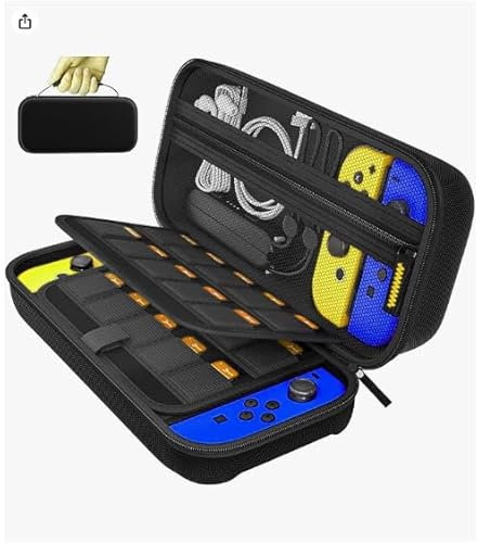 ProCase Tragetasche für 2025 Nintendo Switch 2, mit 24 Game Card Slots, Hard Reisetasche Schutzhülle für Konsole Zubehör - Schwarz, Standard