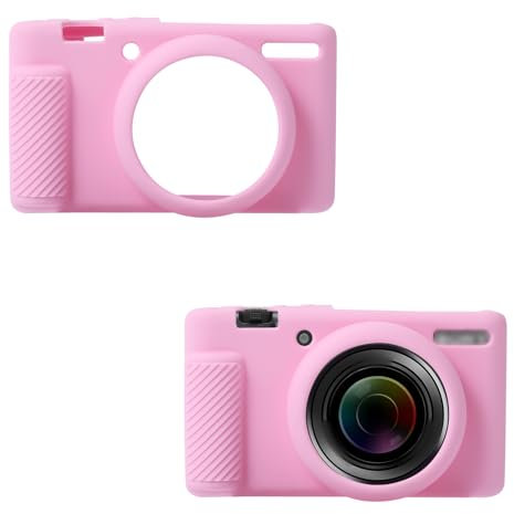 Gosknor Camera Case for Sony ZV-1F/ ZV-1 II/ZV-1M2, Silicone Camera Protective Cover Anti-Scratch Slim Fit Soft Case Sleeve for Camera (Pink)