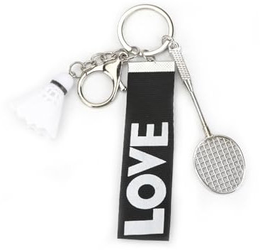 MUCOOS Badminton Schlüsselanhänger, Schlüsselanhänger Im Sportstil, Schlüsselanhänger Mit Schleife, Geschenk Für Sportler, Geschenk Für Freunde, Schlüsselanhänger, Lustiger Schlüsselanhänger