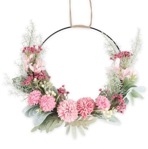 OCCOUMR Ghirlanda artificiale per porta, 41 cm, con orchidee per porta di casa, parete e giardino, decorazione per tutto l'anno, per matrimoni, festival, terrazze e molto altro ancora