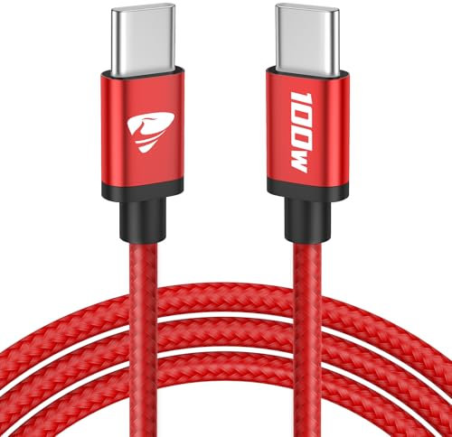 Cavo USB C USB C,100W 5A Cavetto Caricatore Ricarica Rapida Usbc 2M Filo Caricabatterie Carica Nylon Cavo Type C to Type C per iPhone 15 16 Pro Max/Plus iPad Pro/Air MacBook Galaxy S23 S22 S24