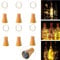 Lot de 6 guirlandes lumineuses solaires avec bouchon en liège - 10 LED en fil de cuivre pour bouteilles de vin, décoration de fête, mariage, étanche, utilisation extérieure/intérieure (1 m) (blanc)