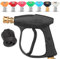 KBIBCK High Pressure Washer Gun with 7 Water Nozzle Tip, Short Jet Wash Gun with M22 14MM Hose Interface & Adaptor,1/4 Connector Pressure Washer Accessories for-Karcher for Car Washing Patio Cleaning