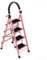 HZEPDVT Ladder Indoor Folding Telescopic Ladder Stable Climbing Ladder Multifunctional Thickened Carbon Steel Four-step Ladder Pink(Pink)