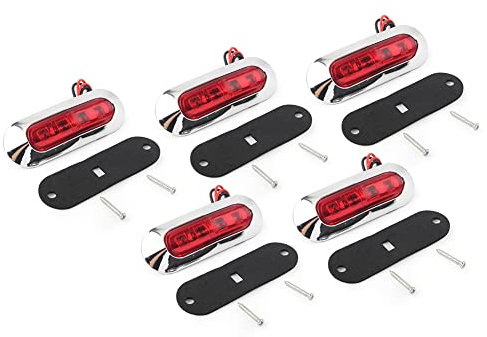 Bacar Licht Begrenzungsleuchte vorne hinten Seitenmarkierungsleuchten Bus Van Boot Lampe Für LKW Anhänger Pickup SUV Caravan, 5 Stück rotes Licht