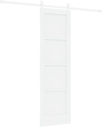 Porta Scorrevole vidaXL con Set Hardware Bianca 61x198.5 cm Legno Massello Pino