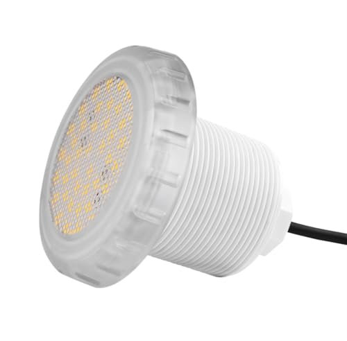 EDEDE Lumière Submersible de LED, Lumière sous-Marine de lumière de Piscine de LED IP68 AC/DC12V lumière sous-Marine de Piscine de Fibre de Verre intégrée(Blanc,78MM 10W)