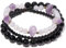 LMRJHAZ Wrap Obsidian/Achate/Roh Amethyst Perlen Armbänder Böten Yoga Meditation Heilung Kristalle Brabänder für Frauen Entspannung Geschenke