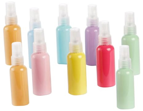 Healvian 10pcs Macaron Spray Bottle Pump Empty Refillable Travel Makeup Perfume Mist Plastic Water Sprayer for Aftershave Random Color