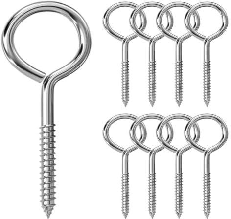 8 Pezzi M8 Vite Occhielli in Acciaio Inox 304 Grandi Occhiello a Vite Gancio Autofilettante Tasselli Occhiello Chiuso per Collegare Sospendere e Fissare