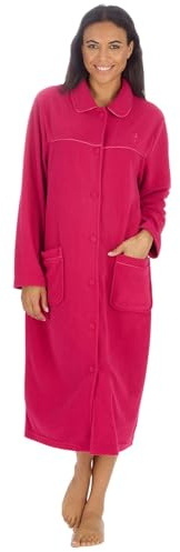 Style It Up - Vestaglia da casa in pile da donna con bottoni sul davanti - Accappatoio lungo morbido e caldo, vestaglia intima invernale comoda con colletto e tasche - Abbigliamento da notte da donna