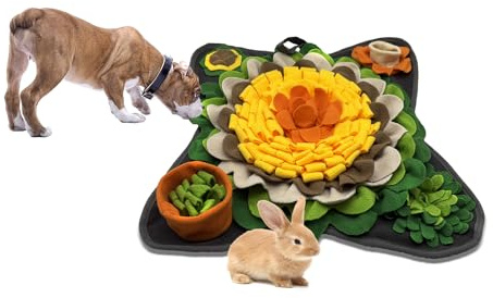 Schnüffelmatte für Hunde, Langsames Füttern, Interaktives Spiel, Schnüffelpad, Puzzle Hundespielzeug, Fördert Natürliche Futtersuchfähigkeiten (Gelb)
