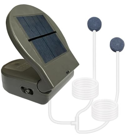 Wodsty Solar Pond Pump with for battery and USB Charging, 2600 mAh Rechargeable Oxygen Aerator Fish Tanks, Aquariums, Fishing, for Solar & USB Power