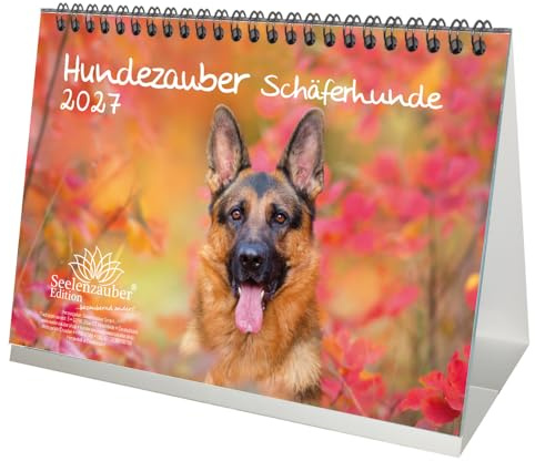 Hundezauber Schäferhunde DIN A5 Tischkalender für 2027 Welpen und Hunde - Seelenzauber