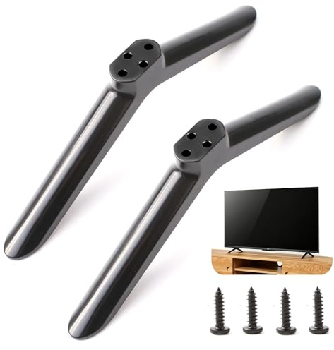 TV Base Pedestal Feet for 32-55 Inch TVs, Non-Slip TV Legs Replacement | MUST Check 2cm Hole Spacing compatible with 32-55 inch flat-screen TVs, includes fitting screws for quick desk setup