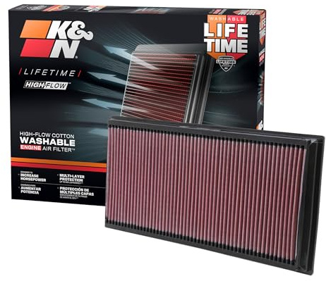 K&N Motorluftfilter 33-2857: Hochleistungsluftfilter, Abwaschbar, Ersatzfilter, Erhöhte Leistung, 2003-2024 VW / AUDI / LAND ROVER / PORSCHE | kompatibel mit Audi Q7 2006-2013 / Range Rover 2006-2010 / Porsche Cayenne 2004-2015 / VW Touareg 2003- (33-2857)