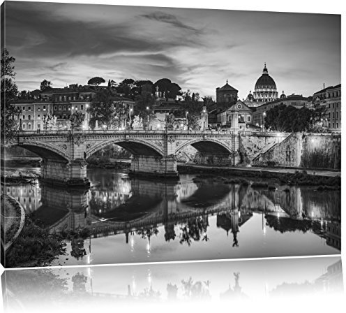 Pixxprint Rom Kathedrale St. Peter als Leinwandbild/Größe: 120x80 cm/Wandbild/Kunstdruck/fertig bespannt