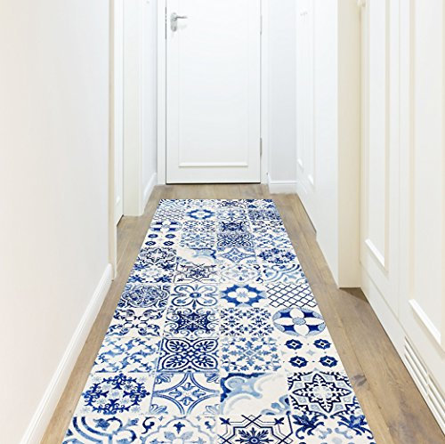 Viniliko Teppich Port Grimaud, Vinyl, blau, 250 x 66 x 3 cm