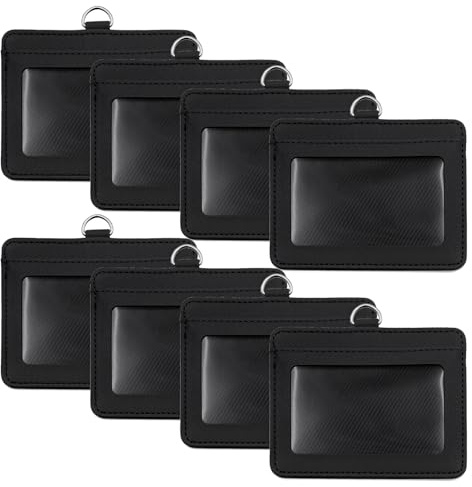GOGO 8 pezzi Porta badge in pelle PU bifacciale con slot per 2 carte