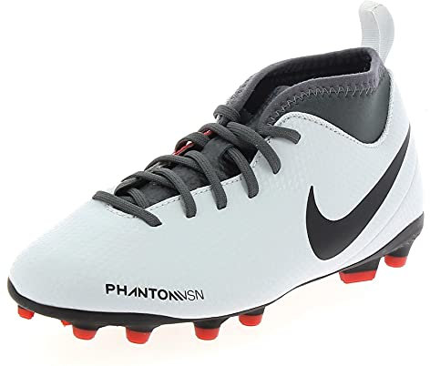 Nike Jr Phantom Vsn Club Df Fg/mg, Unisex-Kinder Futsalschuhe, Mehrfarbig (Pure Platinum/Black-Lt Crimson-Dark Grey 060), 29.5 EU