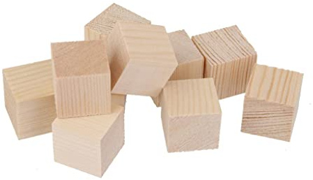 perfk Holzwürfel 50mm Würfel Holz Basteln Verzierung Zubehör, 12 Stück, 40mm