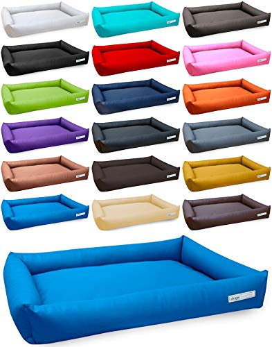 dogsfavorite, Hundebett Starter aus Kunstleder, Hundekissen, Pflegeleicht, 120 x 90 cm, blau