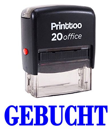 Printtoo GEBUCHT Selbstfarber Stempel Buro stationar Bedrucktes Stamp - Blau