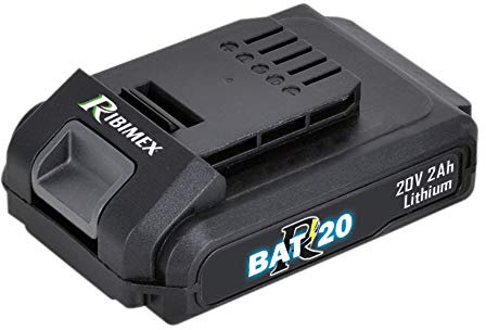 Ribiland 10417 - Batterie 20 V 2 Ah pour Gamme R-BAT20 - Batterie Li-ION 20 V - 2 Ah - avec témoin de Charge - Noir