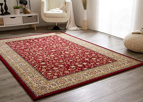Steffensmeier Wohnzimmerteppich Classical Quality | Wohnzimmer | Beste Qualität | Orientalisch | Rot Floral, Größe: 300x390 cm