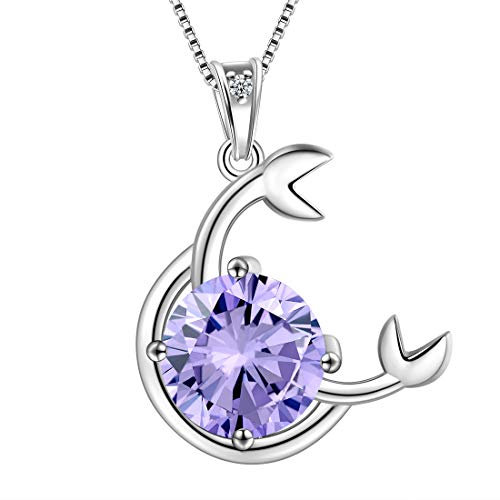 Aurora Tears Krebs Halskette 925 Sterling Silber 12 Sternzeichen Anhänger Konstellation Juni Birthstone Halskette CZ Horoskop Schmuck Geschenk für Frauen und Mädchen DP0134X