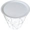 Cherish Home Round White Geometric Wire Metal Tray Table