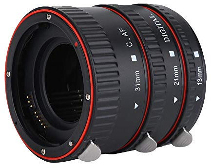 Macro Lens Extension Tube, Metal Auto Focus Lens Tube Rings Set with Lens Body and Rear Cap, EF Mount Adapter, Camera Lens Ring for EOS EF Mount