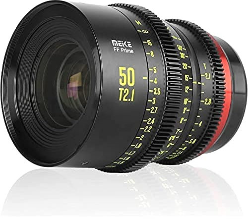 Meike Prime 50 mm T2.1 - Objetivo Cinema, Formato Completo, para Alta resolución de hasta 6K/8K, para Canon EF