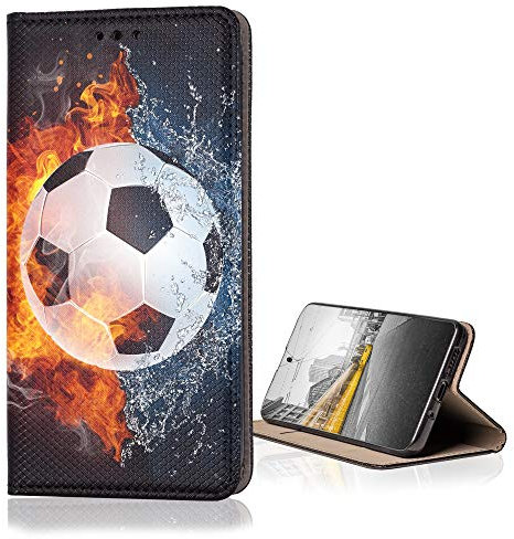 KX-Mobile Hülle für Samsung Galaxy A20e Handyhülle Smart Magnet mit Motiv 1152 Fussball