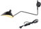 VOMI Vintage Industrielampe Schwenkarm Wandlampe Einstellbar Langer Arm Wandleuchte Innen, Schlafzimmer Nachttischlampe E27 Fassung Metall Lampenschirm Schwarz Retro Wandbeleuchtung