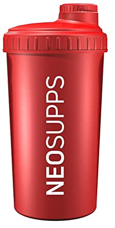 Neosupps Shaker 500 ml Becher Eiweißshaker | Praktischer/Sicherer Drehverschluss | perfekt fürs Training | herausnehmbarer Siebeinsatz, Farbe:Anthrazit