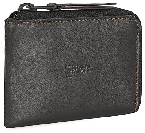 JASLEN - Porte-Monnaie en Cuir pour Homme, Porte-Monnaie et Portefeuille Homme. RFID 205644, Brun Foncé - Brun, Única, Sport