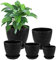 5 Pcs Plastic Plant Pots Flower Nursery Pot Indoor Modern Decoration Plant Pots Perfect for Indoor and Outdoor with Drainage Hole and Tray for All Plants (Black)