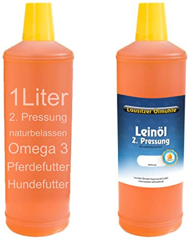 Leinöl 2. Pressung (Tierfutter, Rohleinöl, Industrieleinöl), 1 Liter