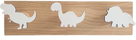 ERZU Dinosaurier-Wandhaken, Holzaufhänger, Reihenhaken für Mäntel, Haken oder Wanddekorationen im Jungen-Schlafzimmer, Kinderzimmer, Spielzimmer