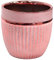 Cheerful Bargains 13cm Round Gloss Ceramic Plant Pot, Shiny Pink | 1L Ribbed Decorative Indoor/Outdoor Succulent Planter | Modern Cactus Pot for Windowsill & Shelf Display | Home/Office Flower Pot