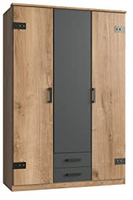 möbelando Kleiderschrank Holzschrank Drehtürenschrank Schrank Schlafzimmer Cheston I