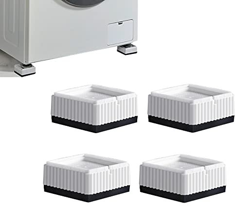Anti-Vibrations-Waschmaschinenunterstützung Schwingungsdämpfer Unterlage Vibrationsdämpfer Gummi Füße Anti-Walk-Fußpolster fürTrockner, Kühlschrank, Sofa, Tables, 4er Set (weiß,7.6x7.6x2.6cm)