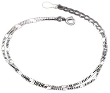 BUXIANGGAN Armband Armreif Armkette Damen 925 Silber Doppelschicht-Kettenarmband Für Frauen Einfaches Glänzendes Armband Student Hand Zubehör Silber