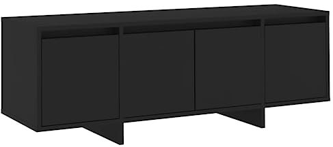 vidaXL Meuble TV Centre de Divertissement Armoire Basse Armoire Stéréo Salon Salle de Séjour Intérieur Noir 120x30x40,5 cm Aggloméré