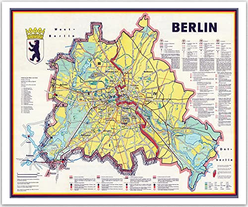 Berlin, Germany, 1962 Historic landkarte vintage/Berlin Historic Gifts Wall Art, Berlin House Wall Prints, Berlin, Germany Gifts New Home Gift Artwork for Men and Women büro deko (30cm x 40cm)